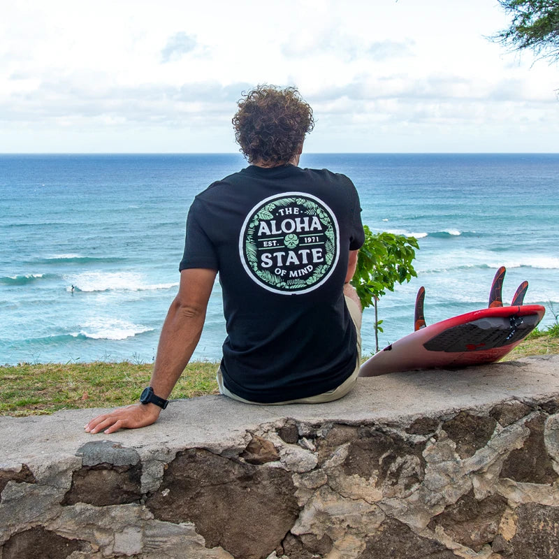 HIC Aloha State of Mind T-shirt at Diamond Head Cliffs.