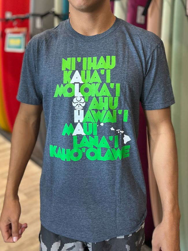 HIC SECRET ALOHA BIG BRADDAH TEE - HEATHER NAVY