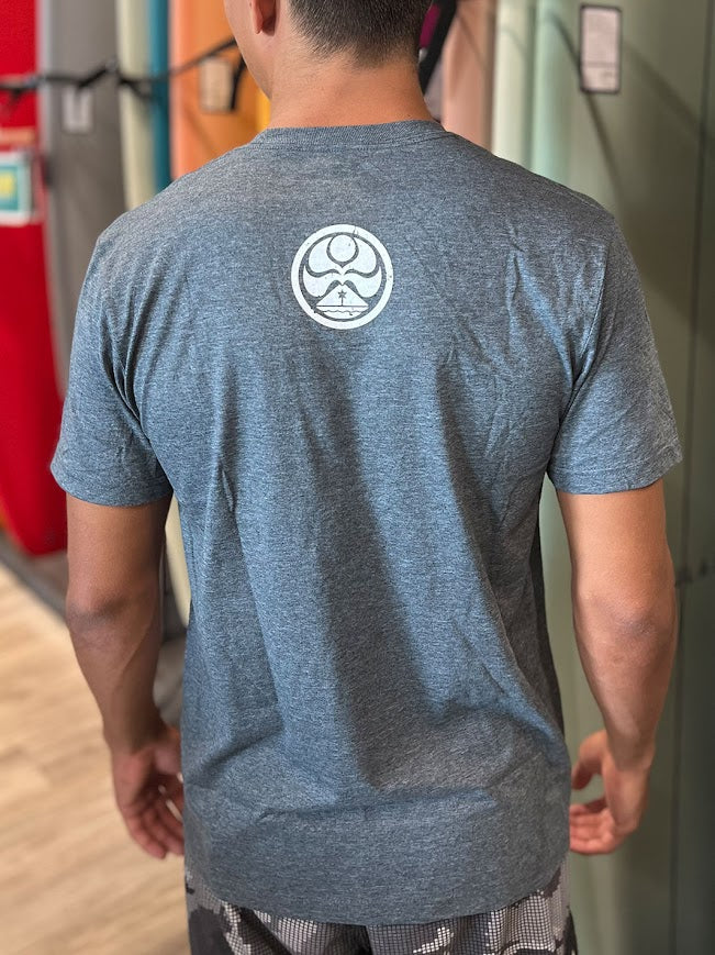 HIC HAWAII PRINT BIG BRADDAH TEE - HEATHER CHARCOAL