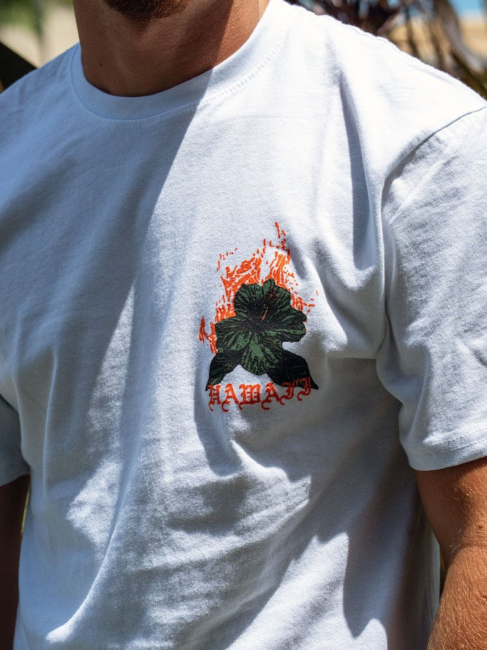 BILLABONG OAHU HAWAII TEE - WHITE