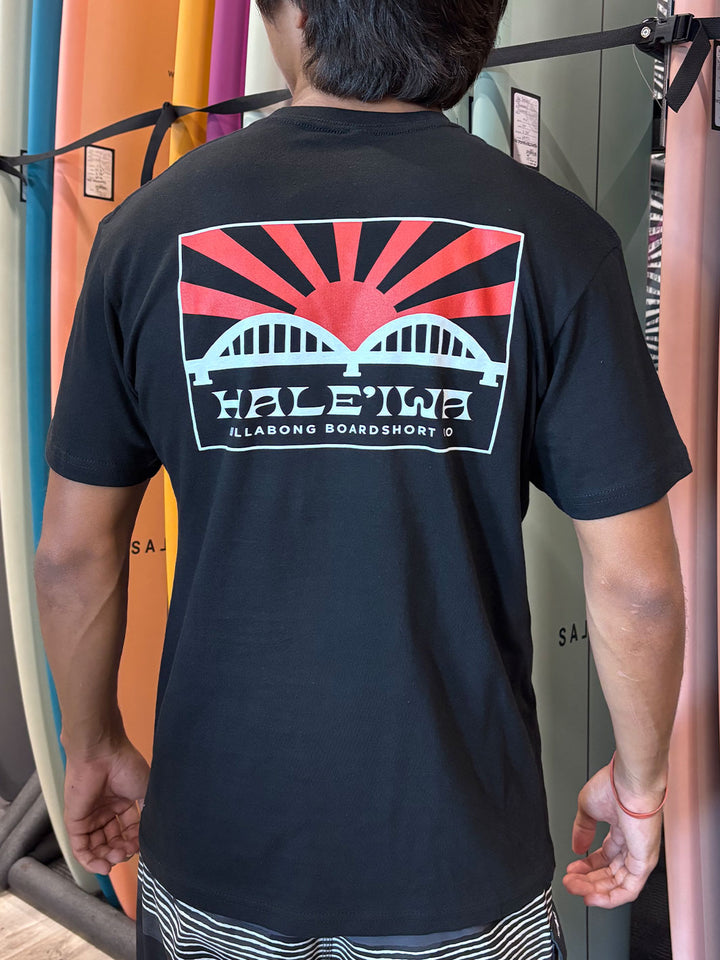 BILLABONG HALEIWA RISING SUN TEE - BLACK