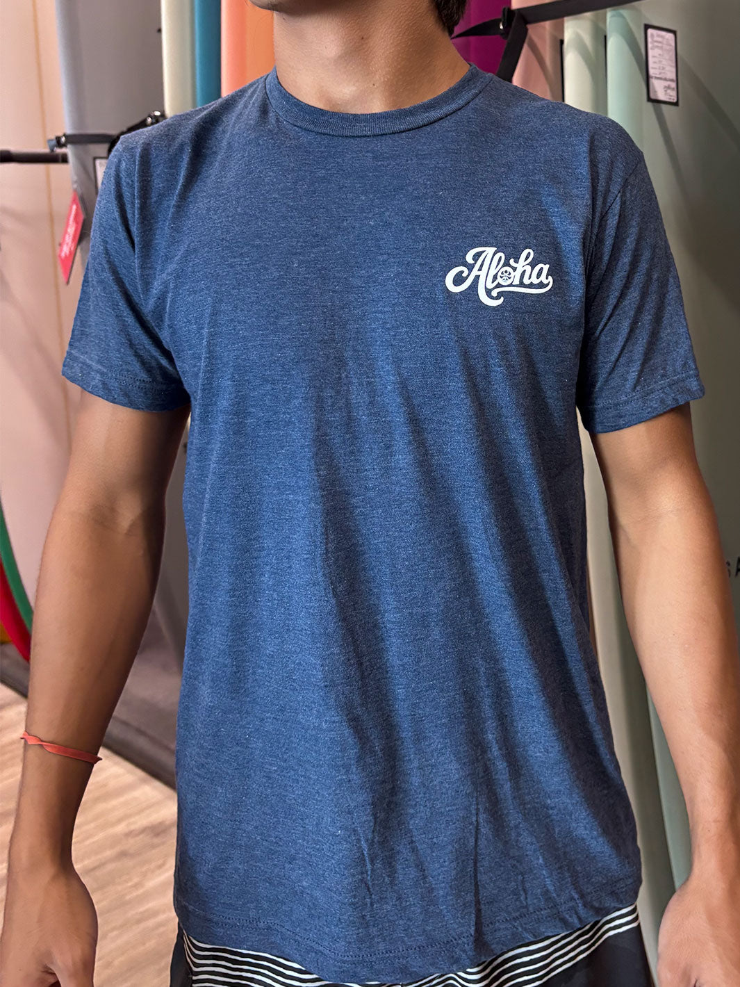 HIC HALEIWA BUS TEE - NAVY HEATHER