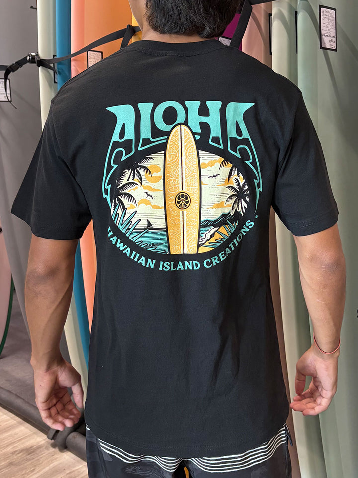 HIC TIKI WAX BEACH TEE - BLACK