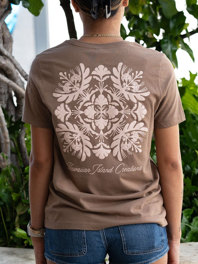 HIC 'OHAI ALI'I BOYFRIEND WOMENS TEE - BROWN