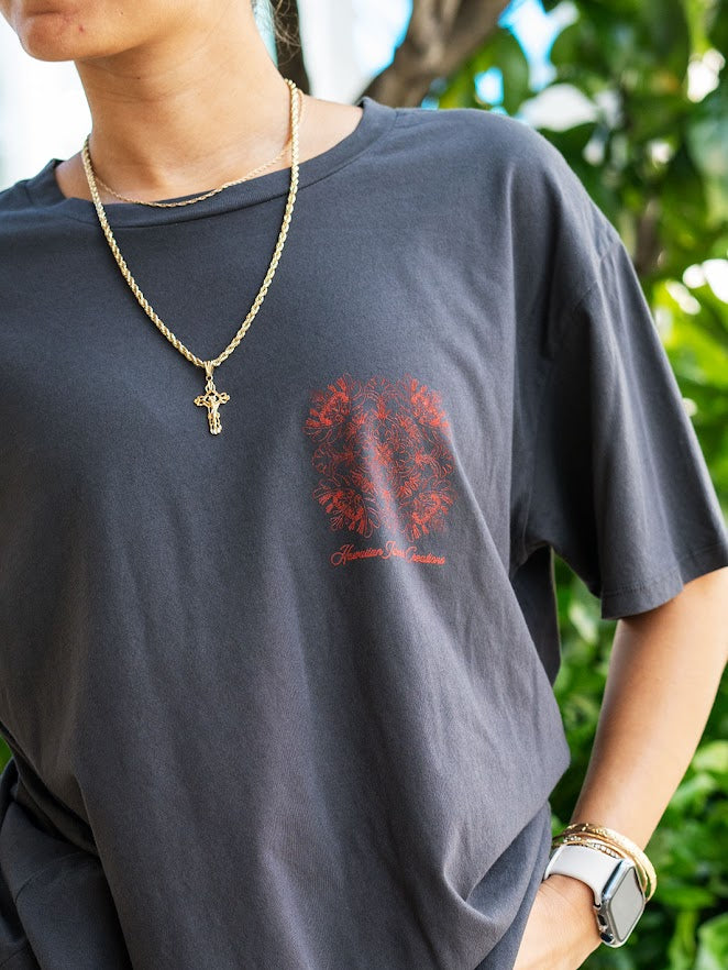 HIC 'OHAI ALI'I OVERSIZED WOMENS TEE - BLACK / RED