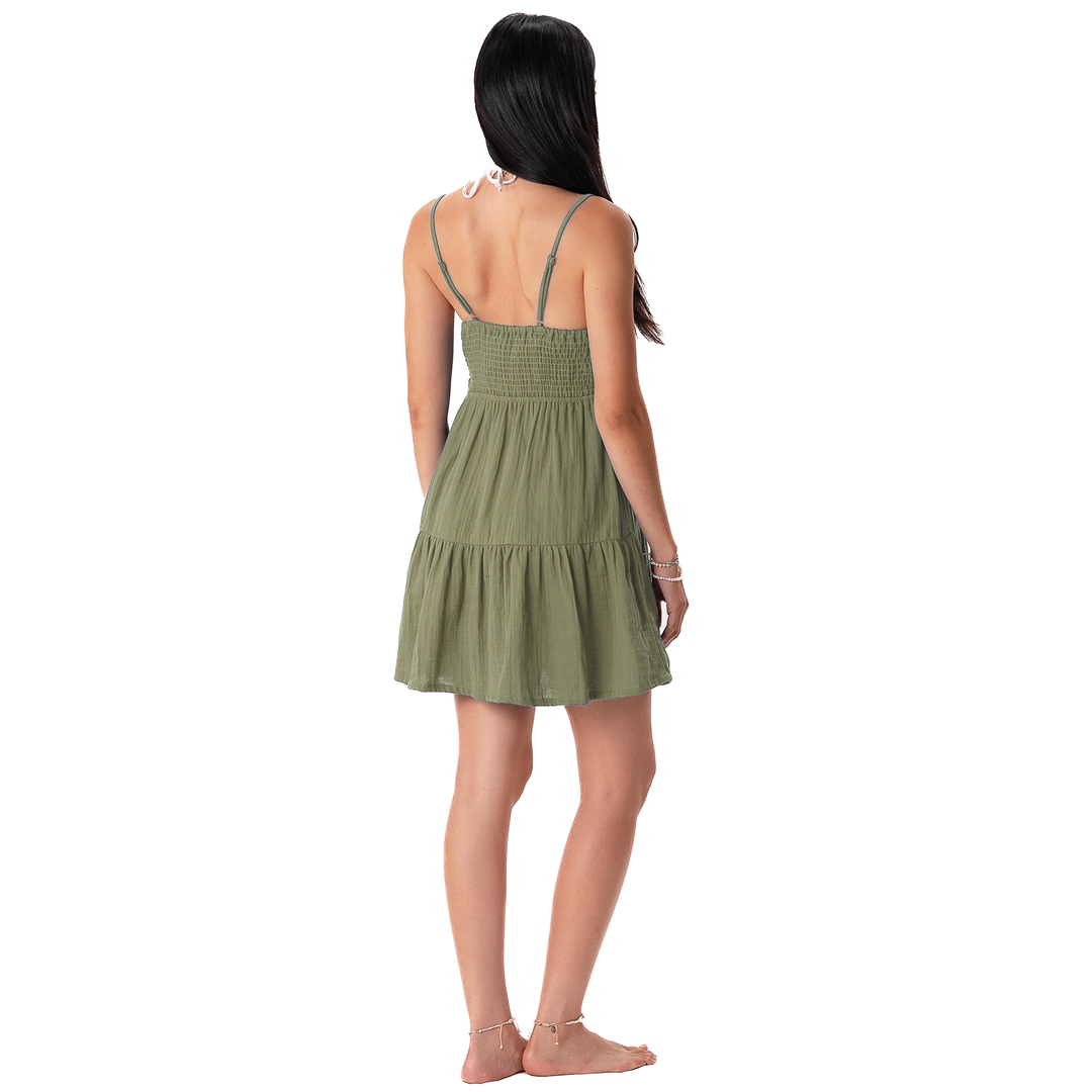 LOTUS AND LUNA X HIC BAHAMA DRESS - OLIVE