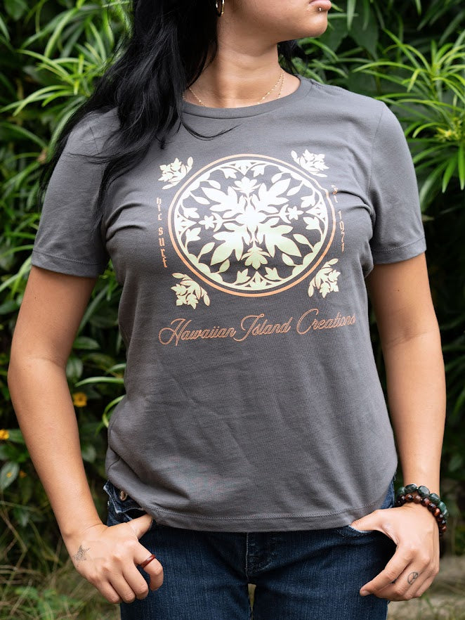 HIC PIKAKE QUILT WOMENS BF TEE - ASPHALT