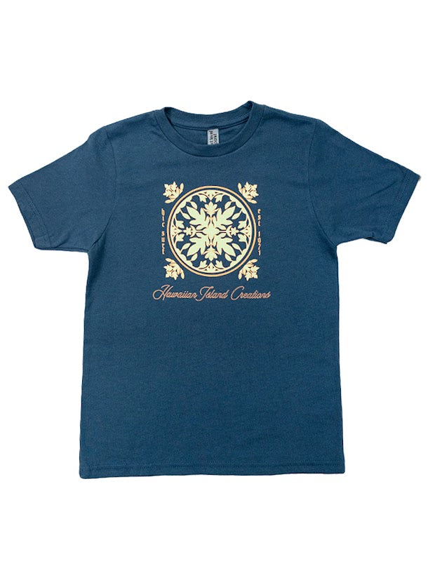 HIC PIKAKE QUILT GIRLS TEE - INDIGO