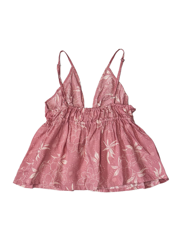 HIC TIE FRONT CAMI - CORAL BLOOM