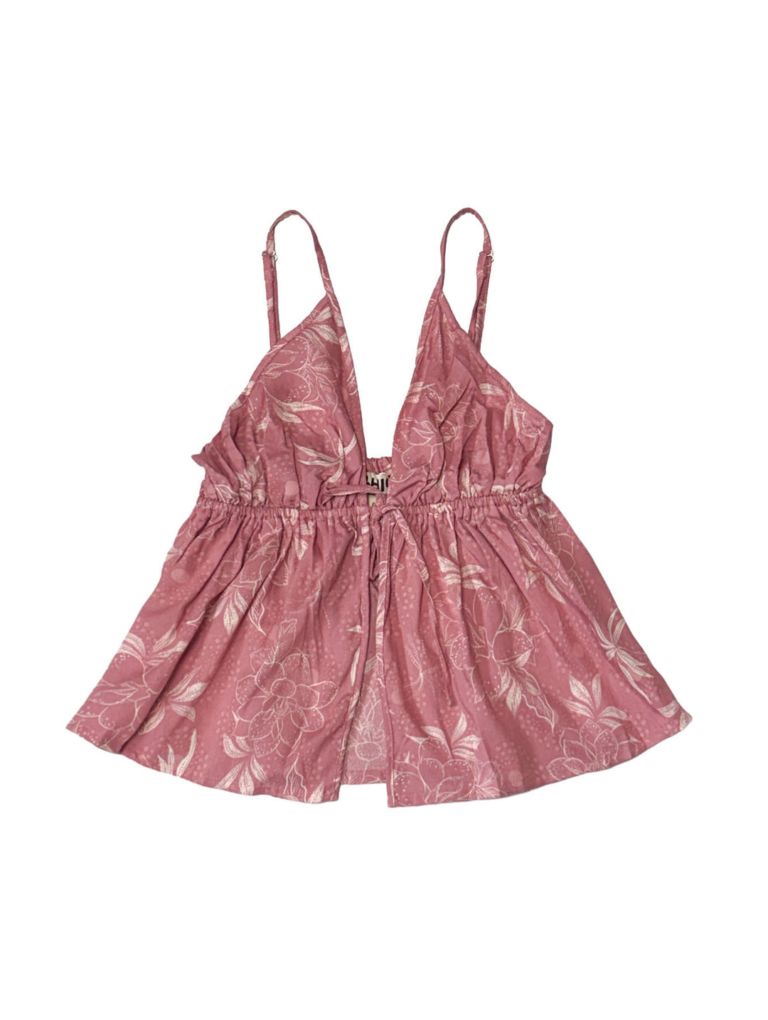 HIC TIE FRONT CAMI - CORAL BLOOM