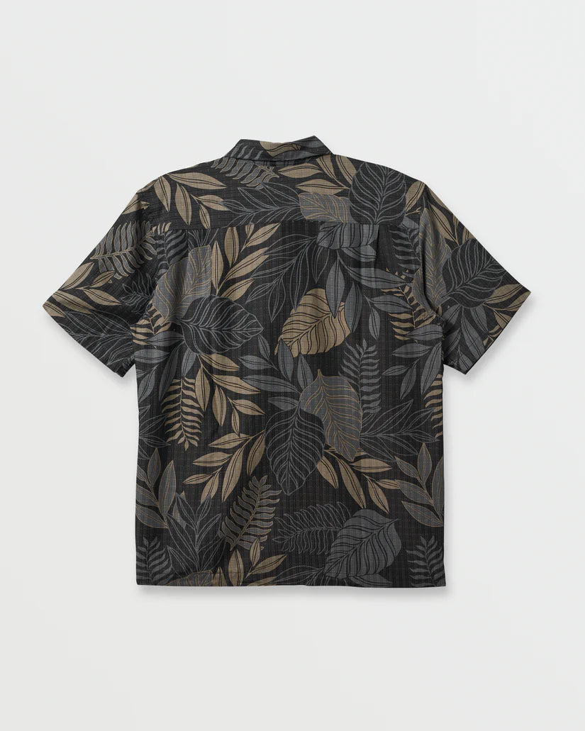 QUIKSILVER WHITE SANDS WOVEN BUTTON DOWN SHIRT - GRAY