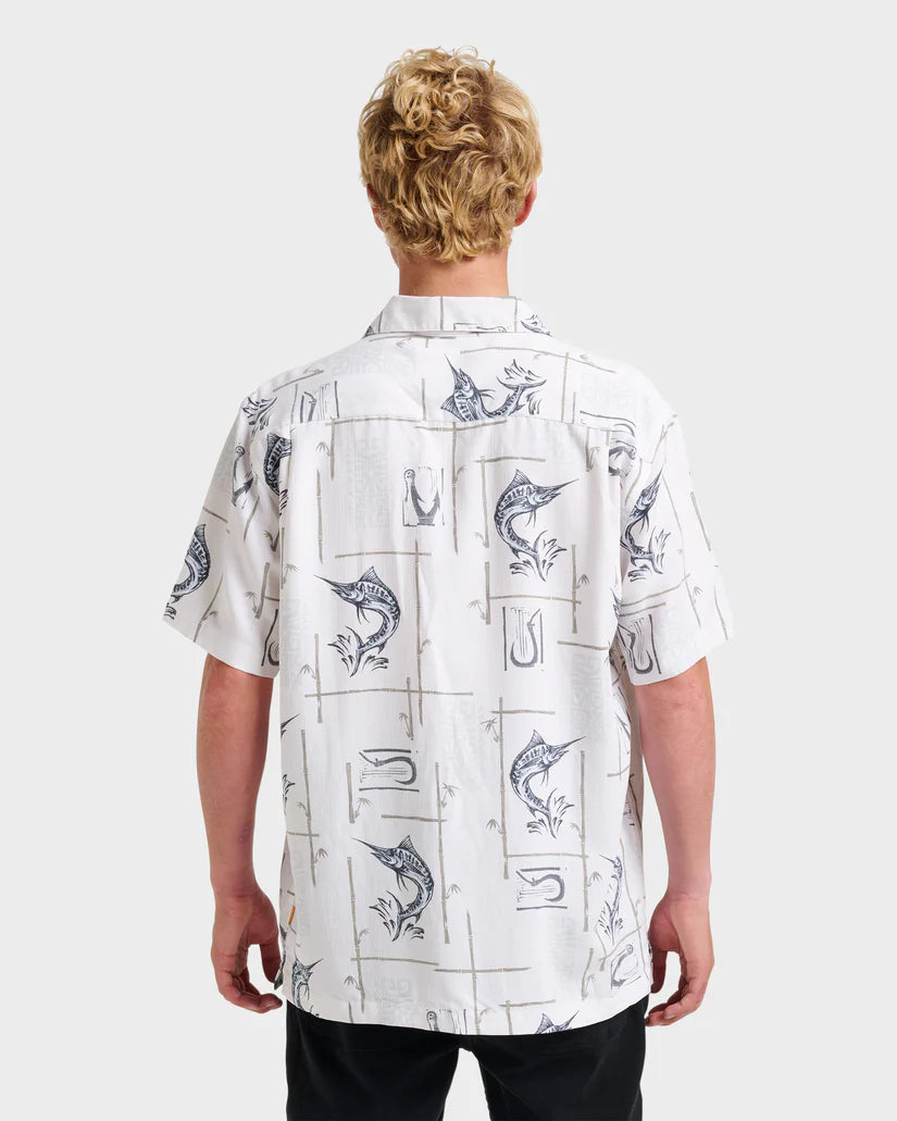 QUIKSILVER BIG DAY WOVEN BUTTON DOWN SHIRT - WHITE