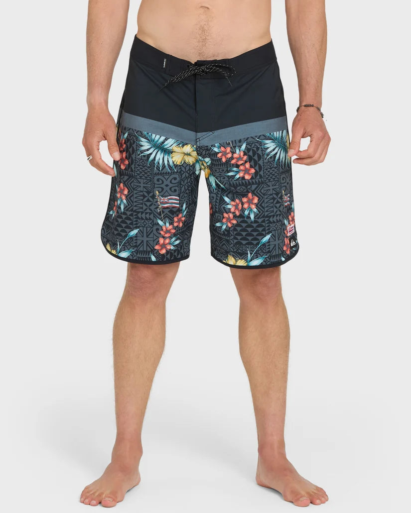 QUIKSILVER SURFSILK HAWAII BLOCKCHILD 19" BOARDSHORT - BLACK