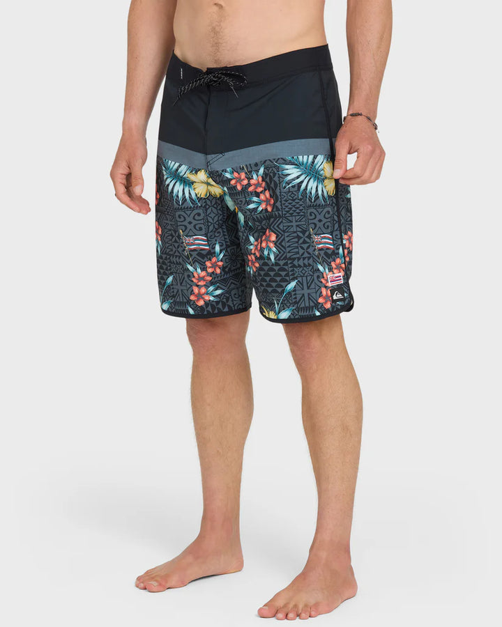 QUIKSILVER SURFSILK HAWAII BLOCKCHILD 19" BOARDSHORT - BLACK