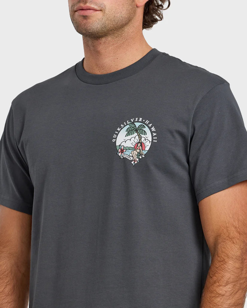 QUIKSILVER HI HULA SUNSET TEE - IRON GATE