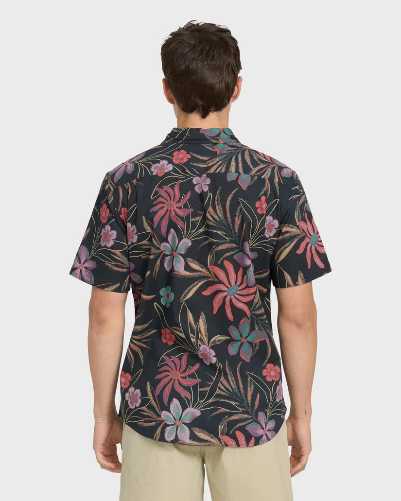 QUIKSILVER PEARLRIDGE CLASSIC BUTTON DOWN WOVEN SHIRT - TOTAL ECLIPSE (TOE)