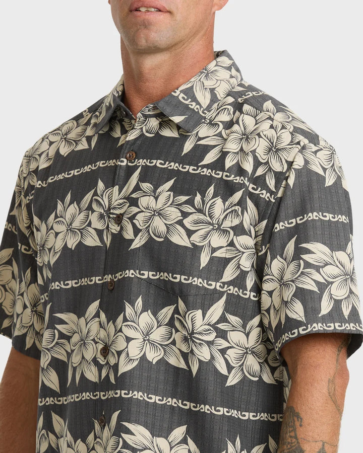 QUIKSILVER WATERMAN HORIZONS BUTTON DOWN WOVEN SHIRT - PHANTOM (PHT)