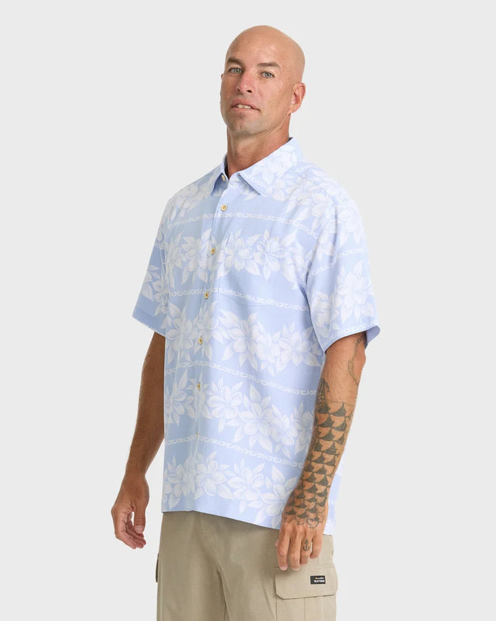 QUIKSILVER WATERMAN HORIZONS BUTTON DOWN WOVEN SHIRT - DARK DENIM (DKD)