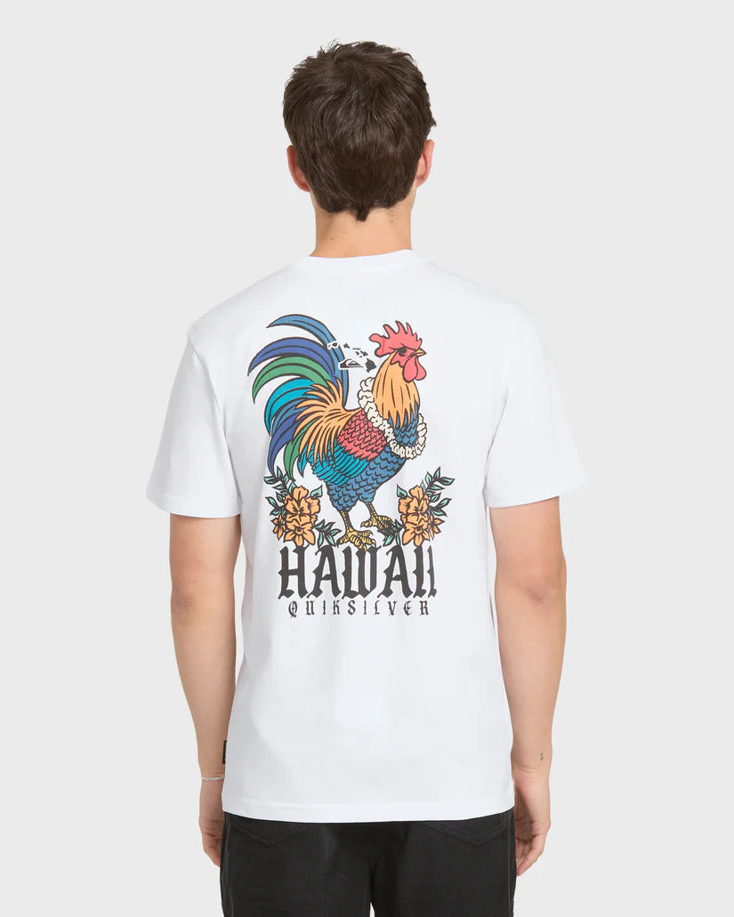 QUIKSILVER HI DA ROOSTER TEE - WHITE