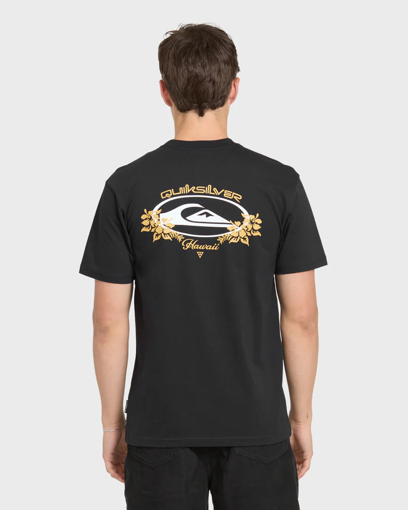 QUIKSILVER HI FLORAL TEE - BLACK