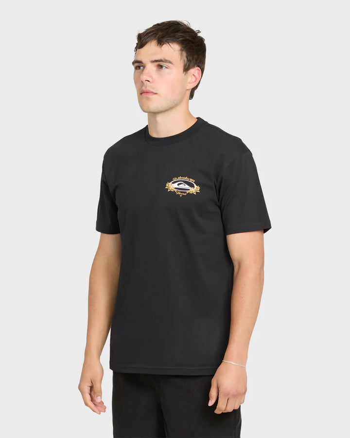 QUIKSILVER HI FLORAL TEE - BLACK