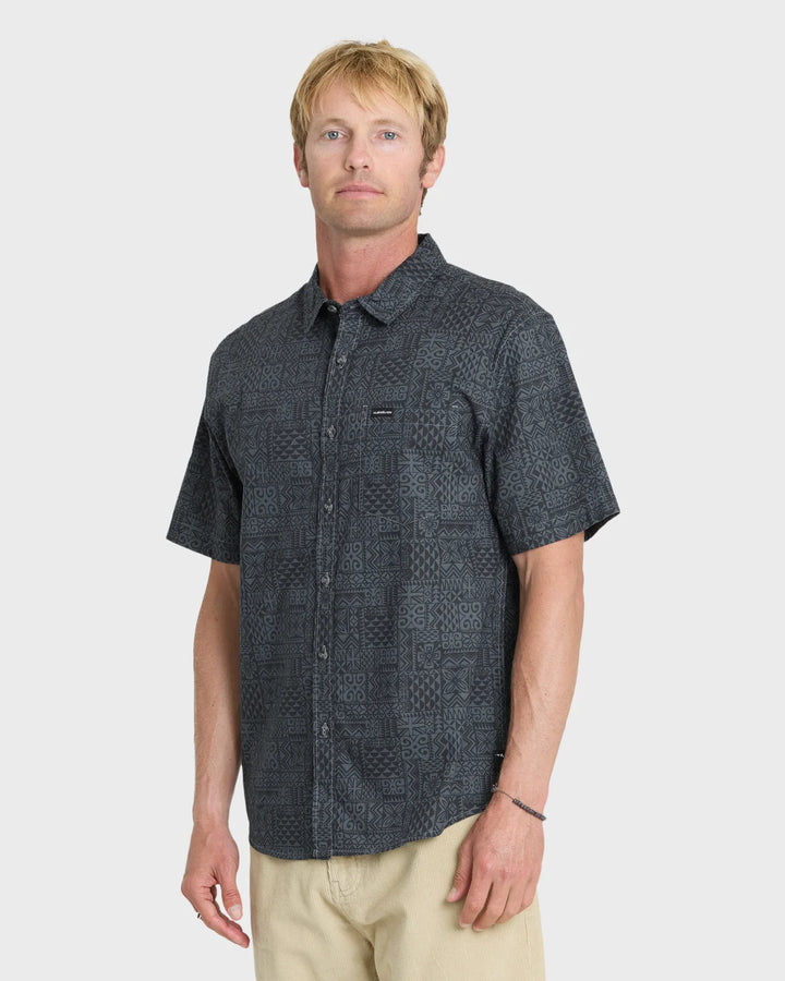 QUIKSILVER KOA CLASSIC WOVEN BUTTON DOWN SHIRT - DARK SLATE (DSL)