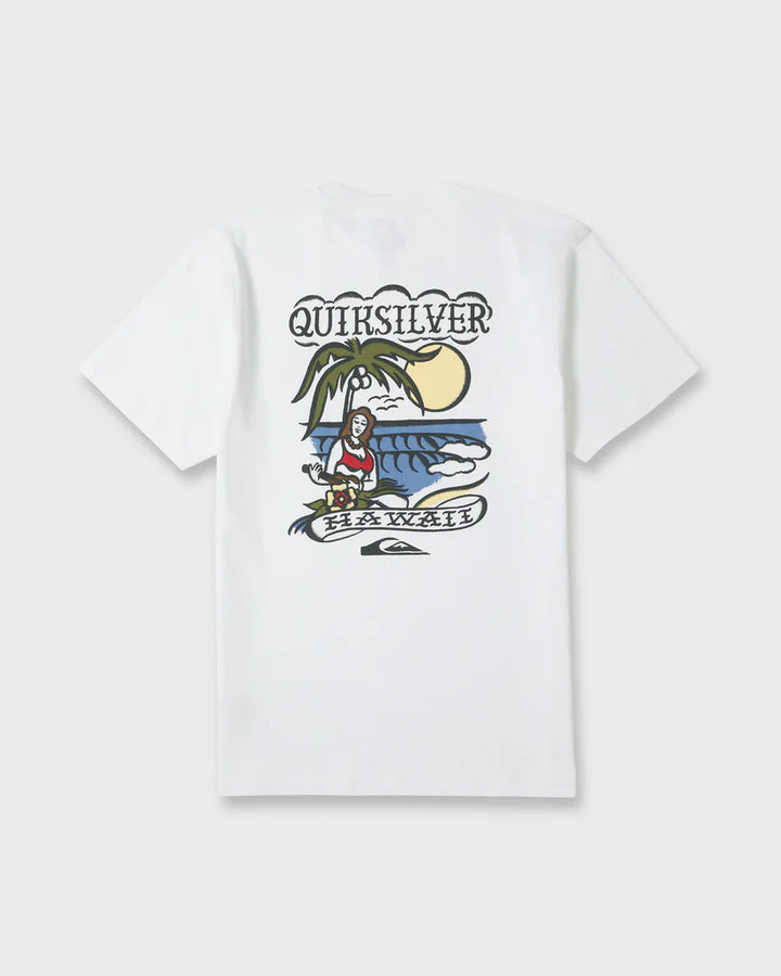 QUIKSILVER HI ISLAND PEACE TEE - WHITE