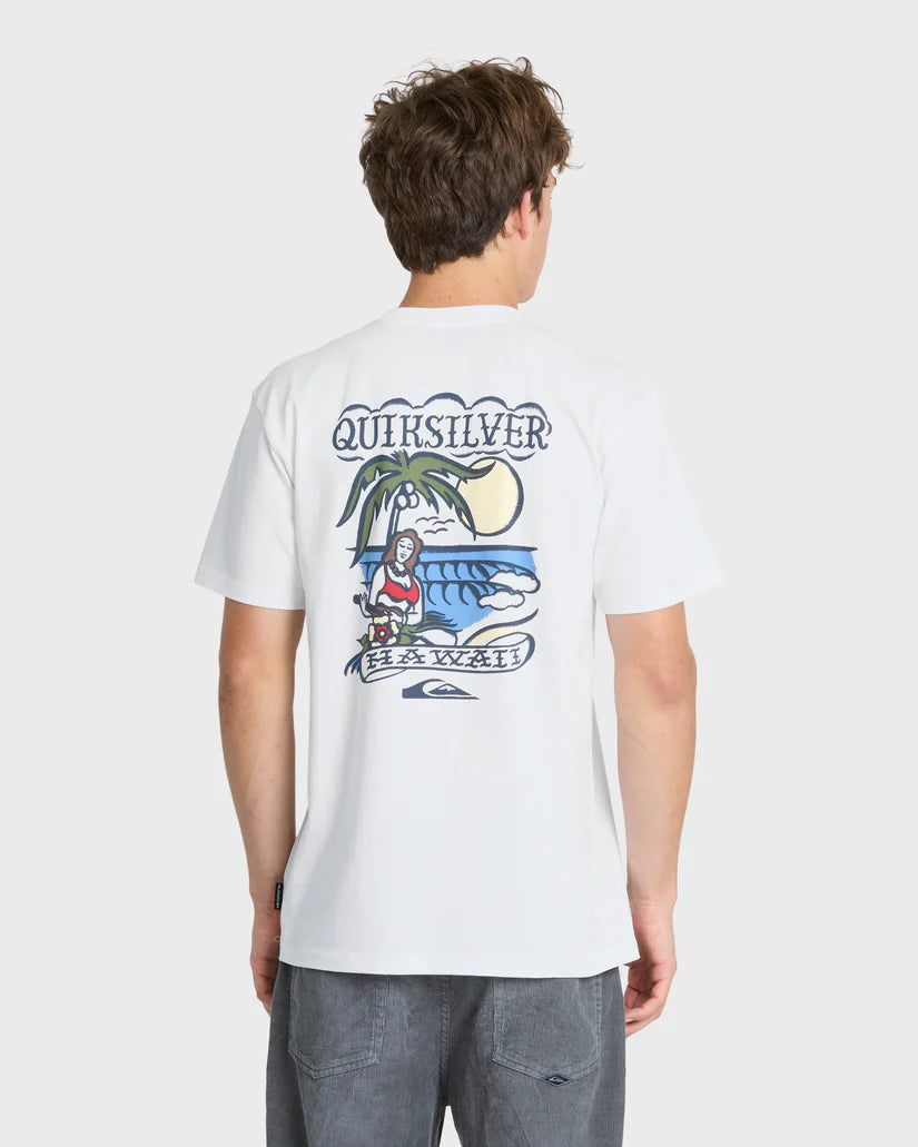 QUIKSILVER HI ISLAND PEACE TEE - WHITE