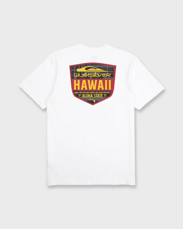 QUIKSILVER HAWAII SHIELD TEE - WHITE