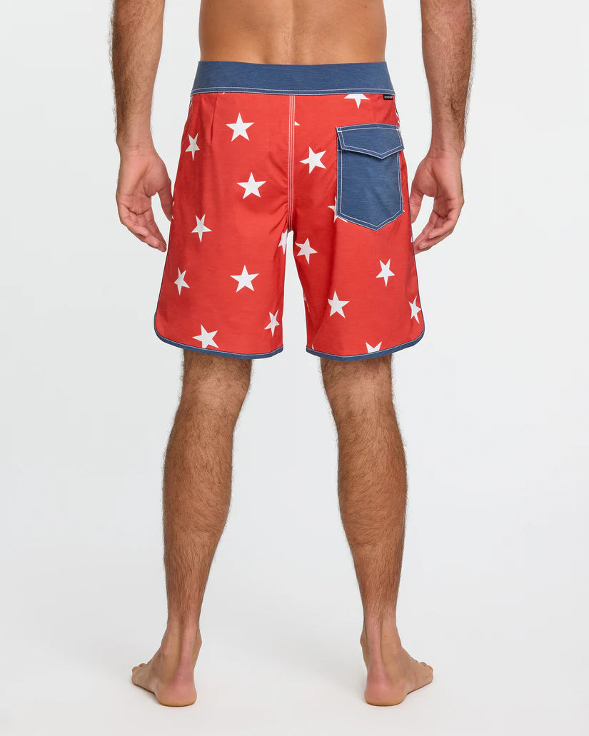 QUIKSILVER ORIGINAL STARS BOARDSHORT - HIGH RISK RED