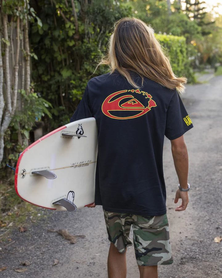 QUIKSILVER HI KINGDOM OF HAWAII TEE - BLACK