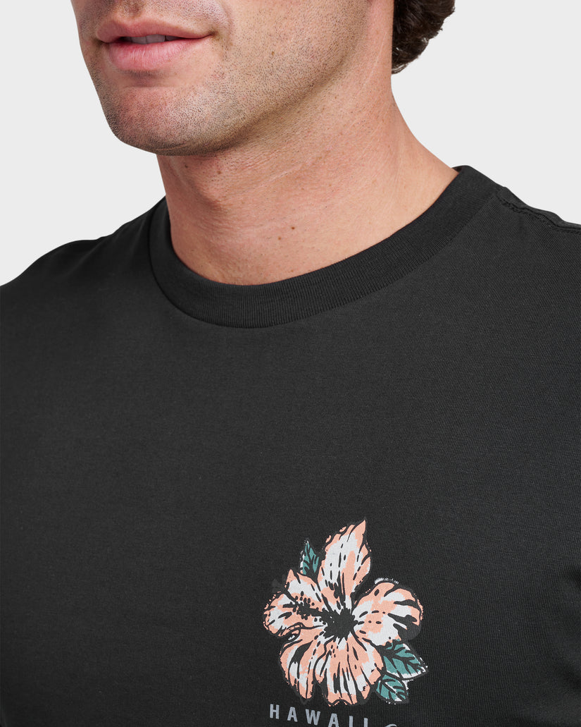 QUIKSILVER HAWAII GARDEN TEE - BLACK