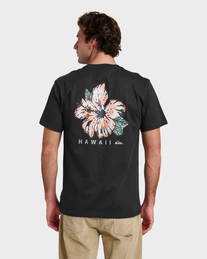 QUIKSILVER HAWAII GARDEN TEE - BLACK