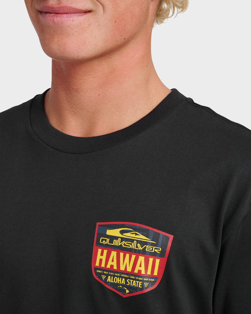 QUIKSILVER HAWAII SHIELD TEE - BLACK