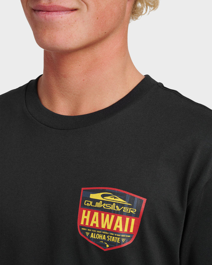 QUIKSILVER HAWAII SHIELD TEE - BLACK