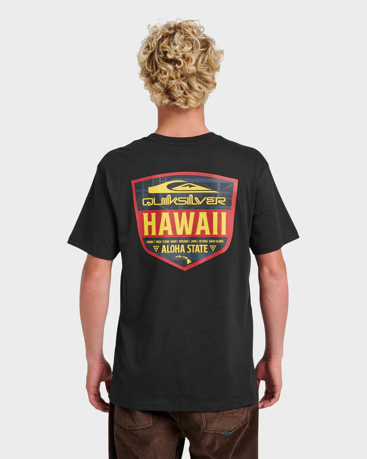 QUIKSILVER HAWAII SHIELD TEE - BLACK