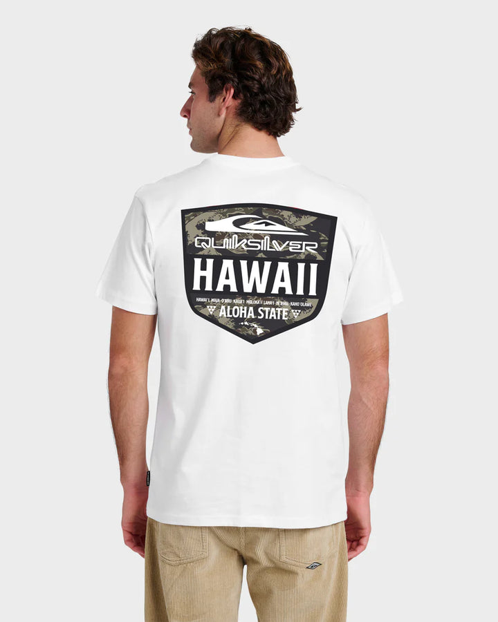 QUIKSILVER HAWAII SHIELD TEE - WHITE