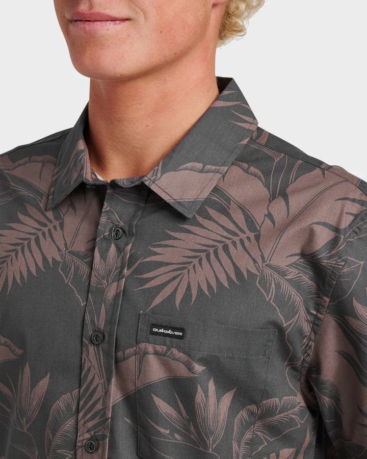 QUIKSILVER KAHANU CLASSIC BUTTON DOWN SHIRT - BLACK
