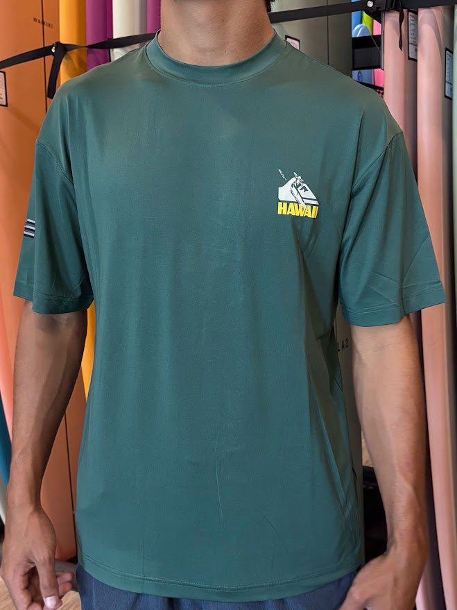 QUIKSILVER HI PETROGLYPH LONG SLEEVE SURF SHIRT - GREEN
