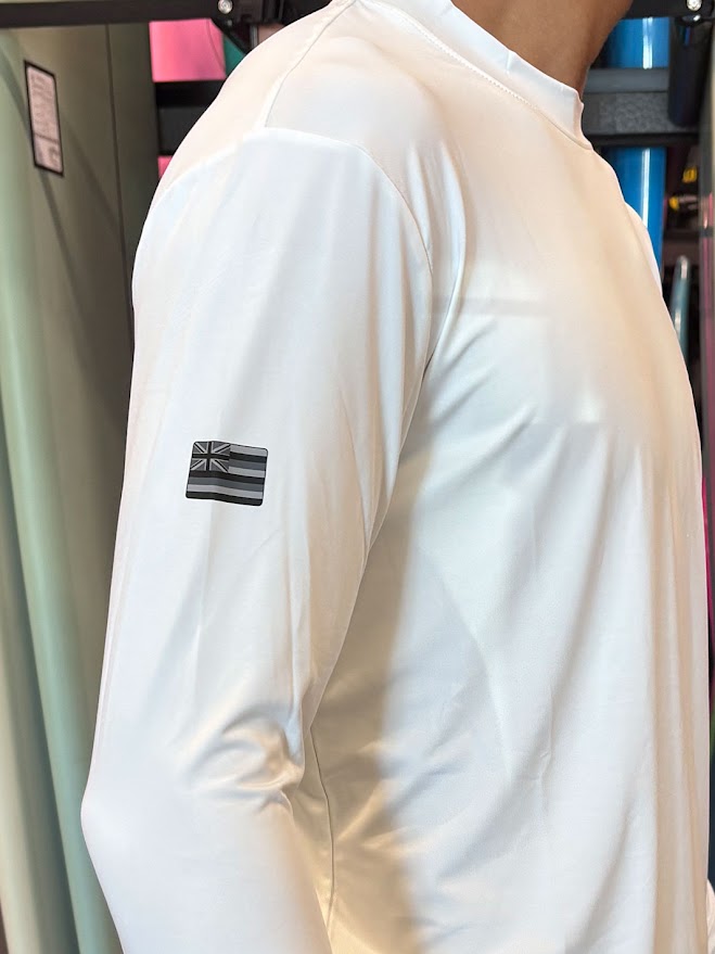 QUIKSILVER HI PETROGLYPH LONG SLEEVE SURF SHIRT - WHITE