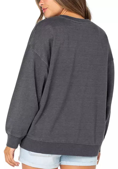 ROXY COASTAL MOTION CREW SWEATSHIRT - BLACK