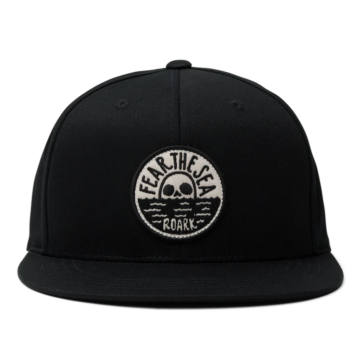 ROARK FEAR THE SEA SNAPBACK HAT - BLACK