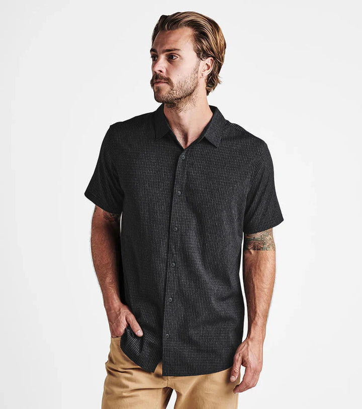 ROARK BLESS UP WOVEN BUTTON DOWN SHIRT - BLACK (BLK2)
