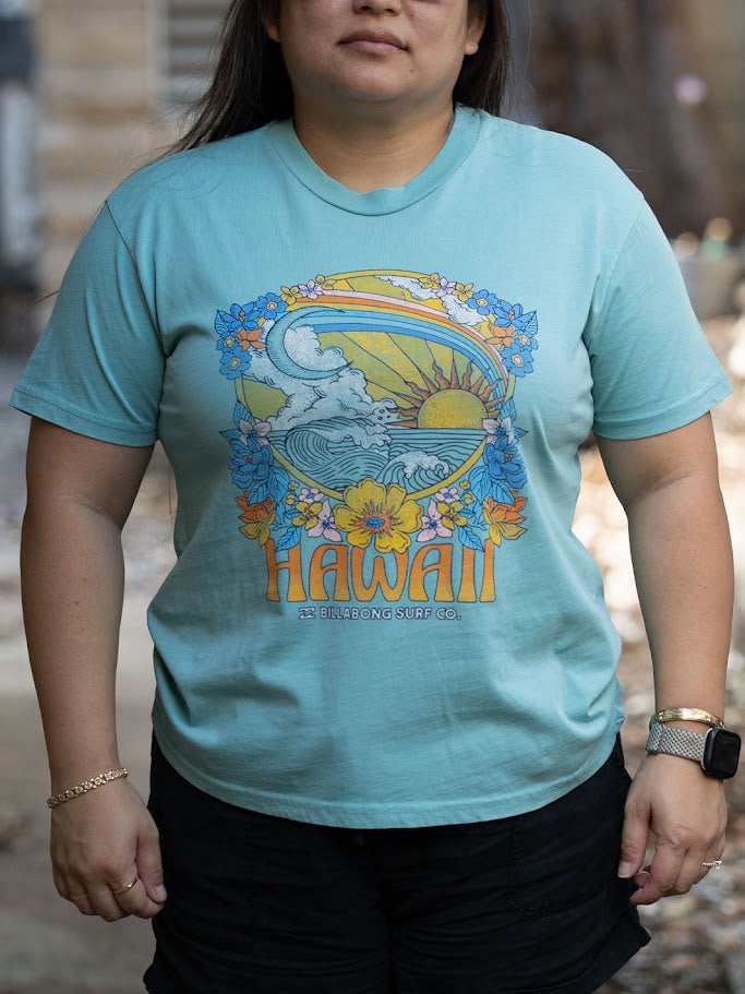 BILLABONG RAINBOWS IN HAWAII TEE - BLUE (MYB)