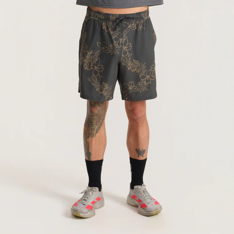 ROARK SERRANO 7" ACTIVE SHORTS - ONYX FLORAL (OXF)