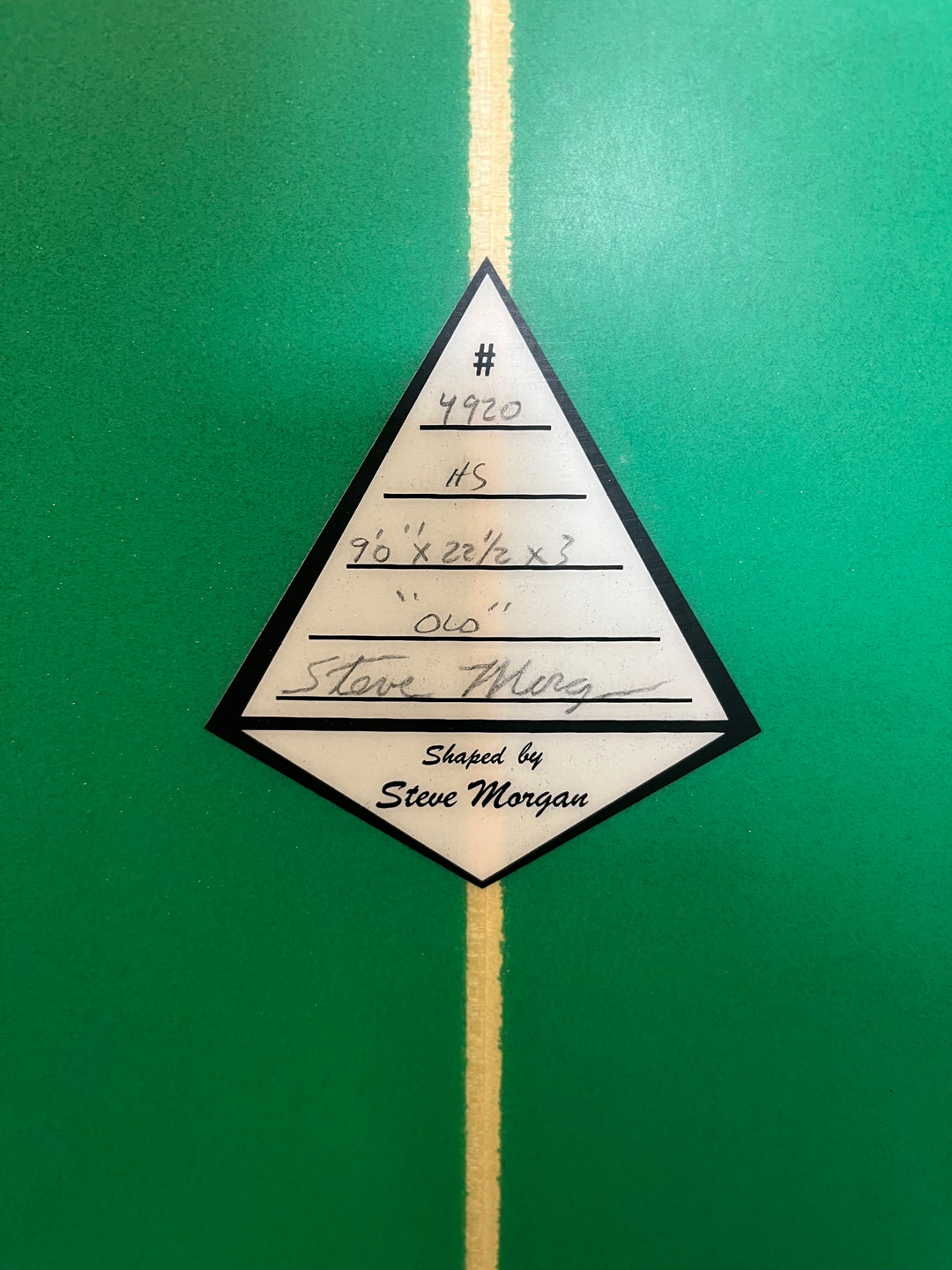 STEVE MORGAN 9'0" OLO FUTURE FIN SURFBOARD SM 4920