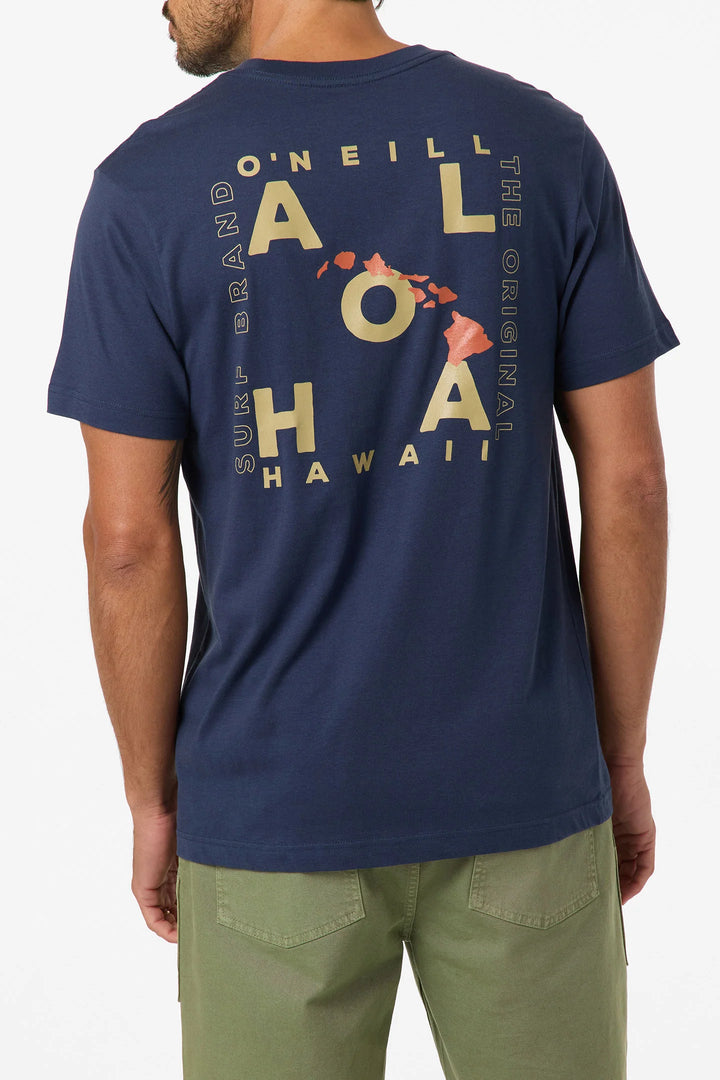 O'NEILL HAWAII LAYOUT CLASSIC TEE - NAVY