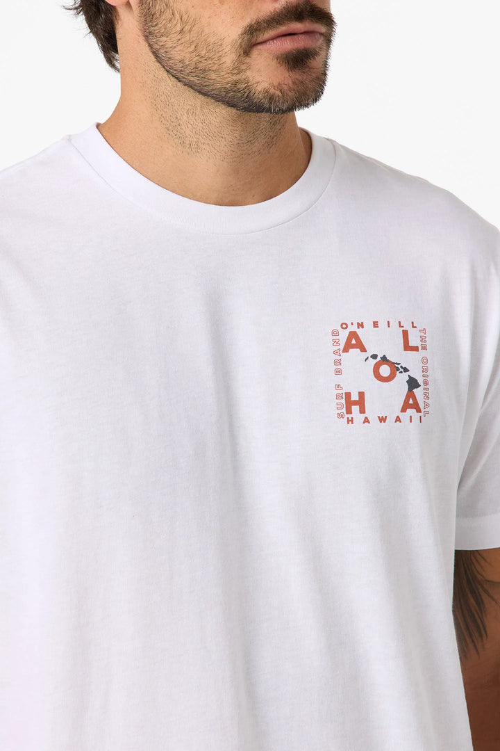 O'NEILL HAWAII LAYOUT CLASSIC TEE - WHITE