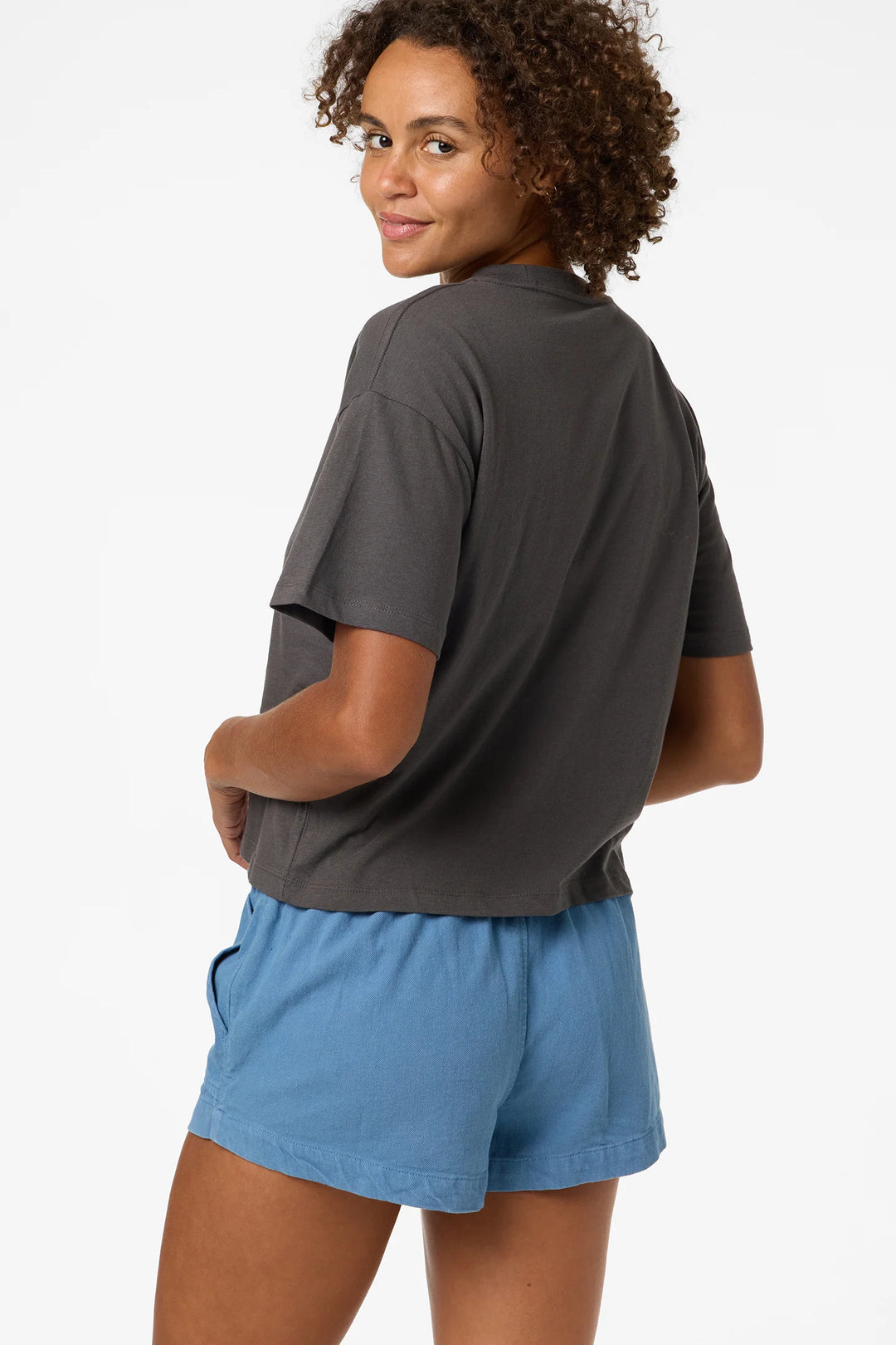 O'NEILL LUX HAWAII EASY WOMENS TEE - WASHED BLACK (FAD)