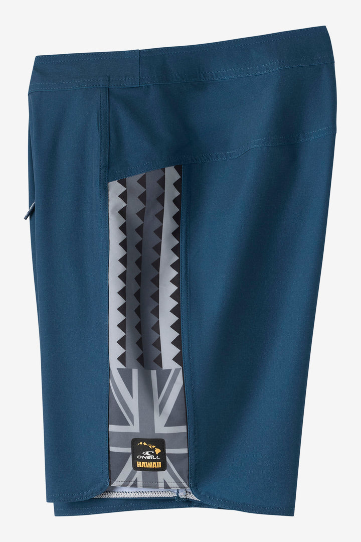 O'NEILL HYPERFREAK TECH PANEL HAWAII 19" BOARDSHORT - BLUE